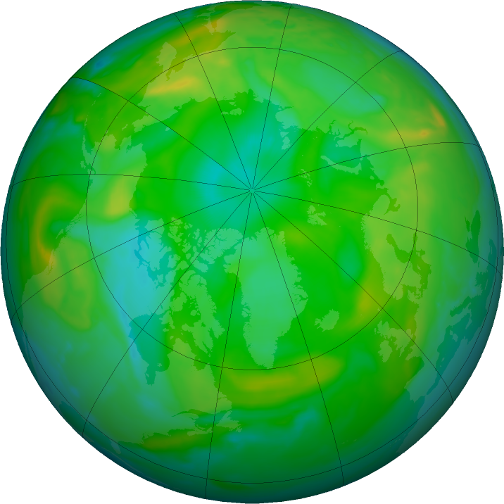 Arctic ozone map for 02 July 2020